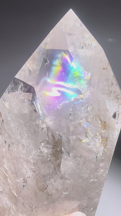 Bergkristall Regenbogen Spitze – 11 cm, 496 g ✨Sammlerstück aus Brasilien