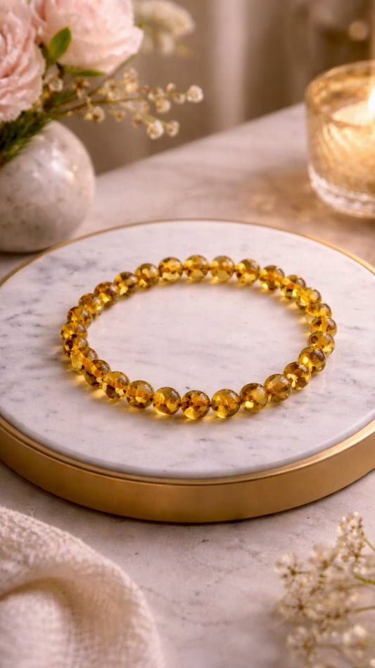 Premium Flower Amber Armband 18 cm – Natürliche Schönheit aus Bernstein