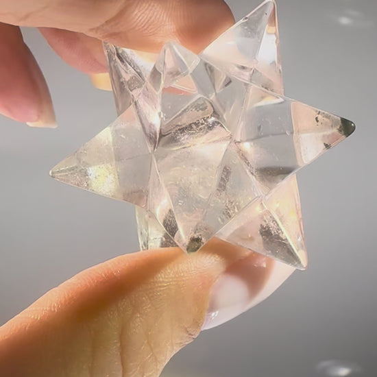 Wunderschöner Bergkristall Stern (Merkaba) – Sterntetraeder 4.3 cm