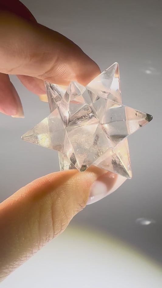 Wunderschöner Bergkristall Stern (Merkaba) – Sterntetraeder 4.3 cm