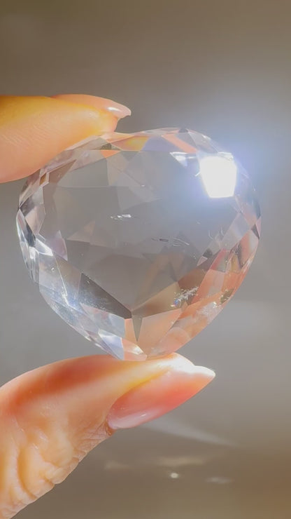 Facettiertes Lemurian-Herz 3.7 cm – Extra Qualität