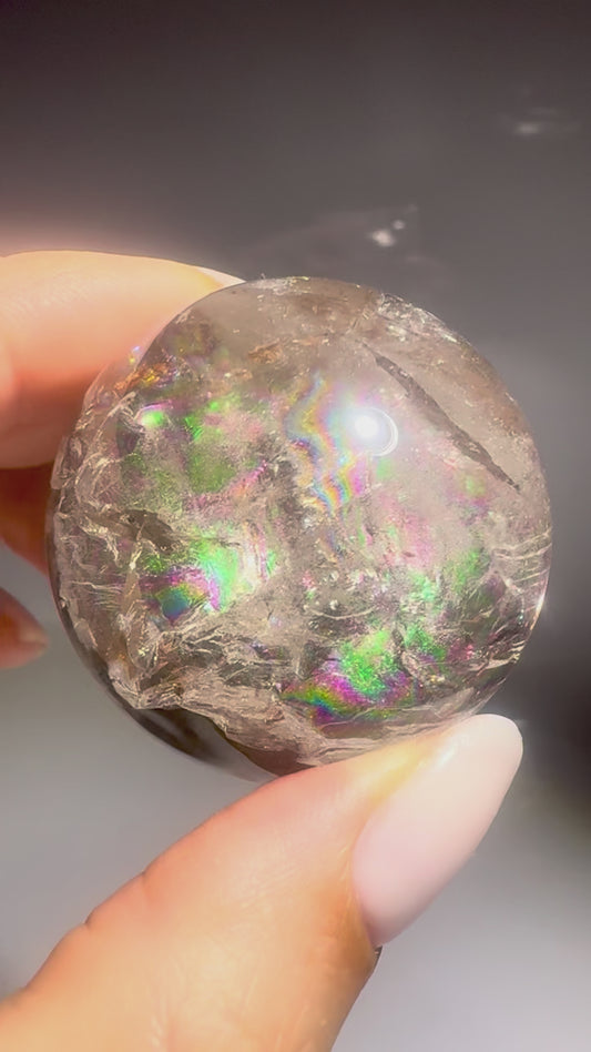 Rauchquarz Regenbogen Kugel kaufen | Heilstein Edelsteinkugel Schweiz