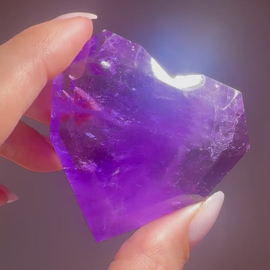 Amethyst-Kristallherz facettiert & klar - AAA Qualität kaufen