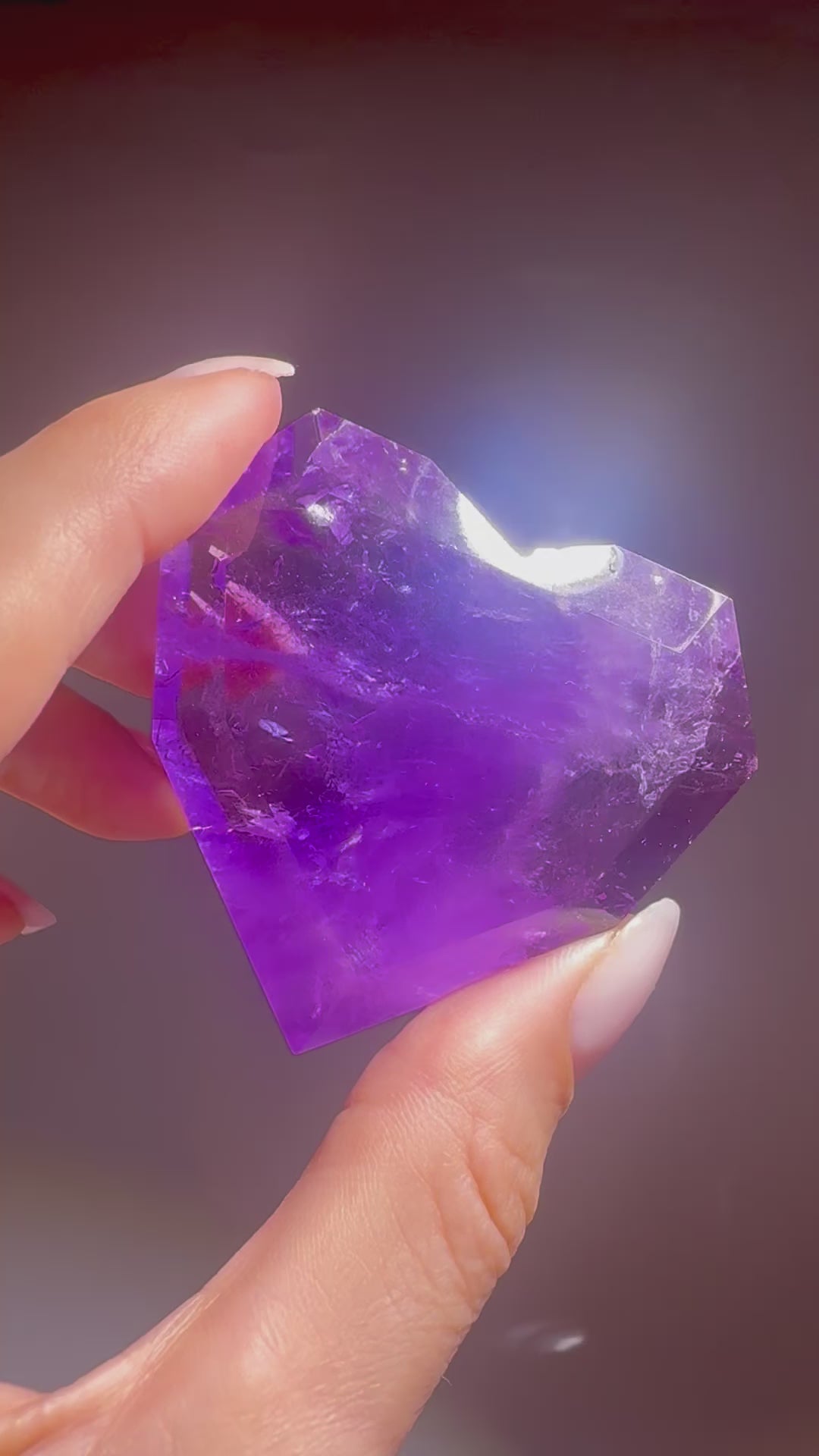 Amethyst-Kristallherz facettiert & klar - AAA Qualität kaufen