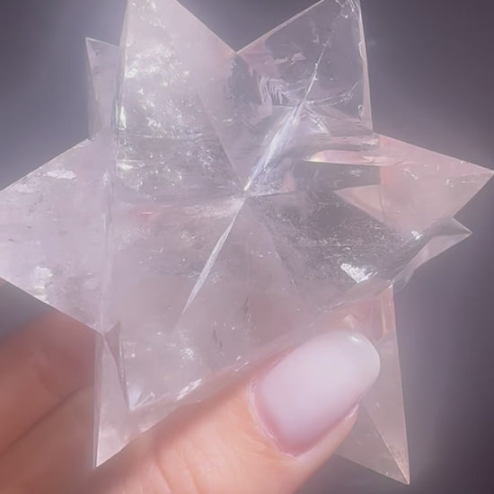 Exklusiver klarer Bergkristall Stern (Merkaba) – Sterntetraeder, Asteroid