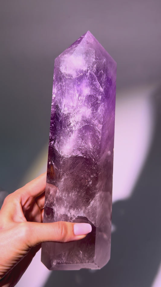 Amethystspitze XL Brasilien – 25 cm | 1,48 kg | Poliertes Unikat