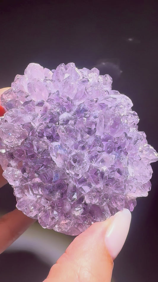 Amethystblüten-Stalaktit 7,4 cm aus Uruguay – Symmetrische Kristallblume