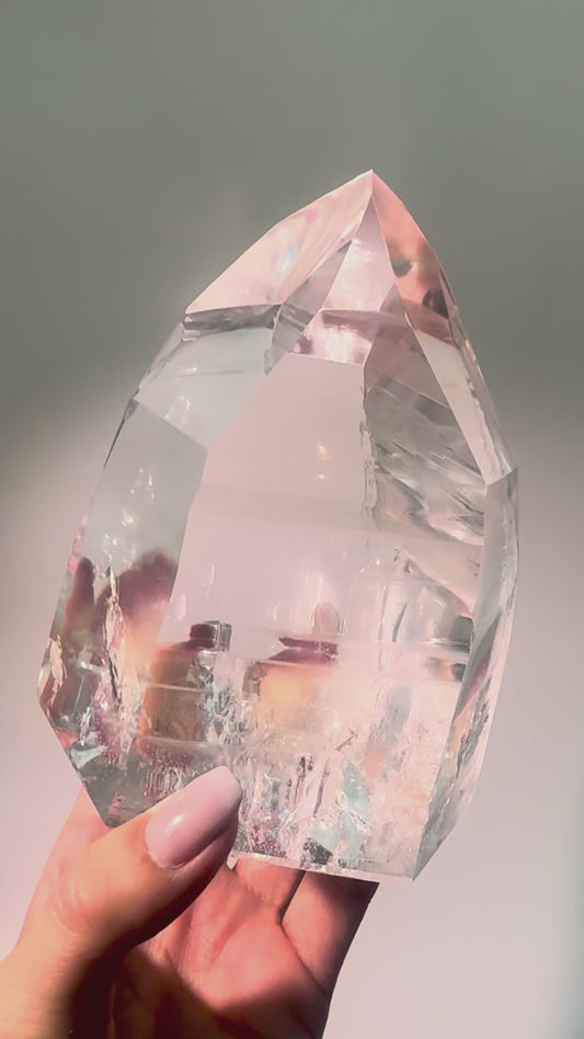 Lemurian Kristallspitze AAA - 13 cm, 1.26kg I Meisterkristall der göttlichen Verbindung