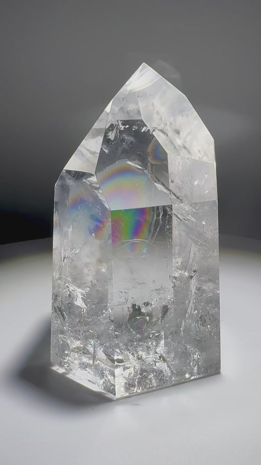 Lemurian Bergkristallspitze 9,7 cm – 460 g 🌈 Extra klare Premiumqualität