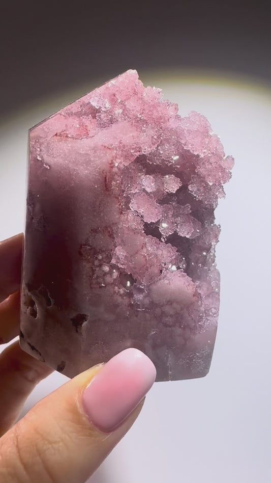 Pink Amethyst Kristall 7,8 cm – rosa Edelstein aus Brasilien 