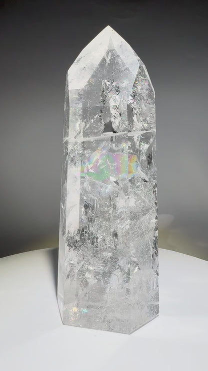 Lemurian Kristallspitze 21 cm – 1,4 kg 🌈 Extra klar I Premium Qualität