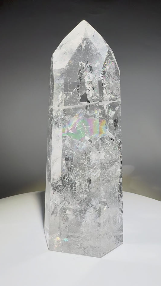 Lemurian Kristallspitze 21 cm – 1,4 kg 🌈 Extra klar I Premium Qualität