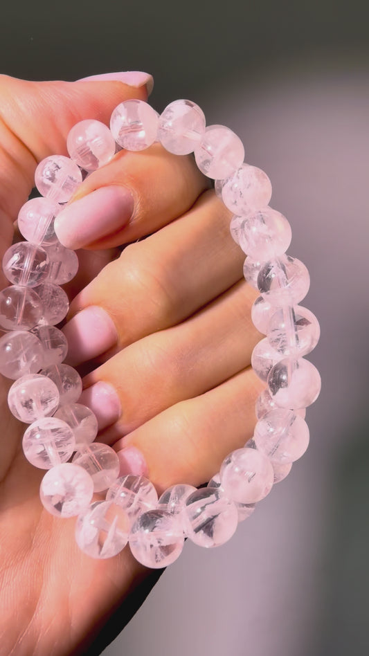 Snowflake Garden Quartz Armband – 8 mm Perlen | Extra Klar | Premium Qualität