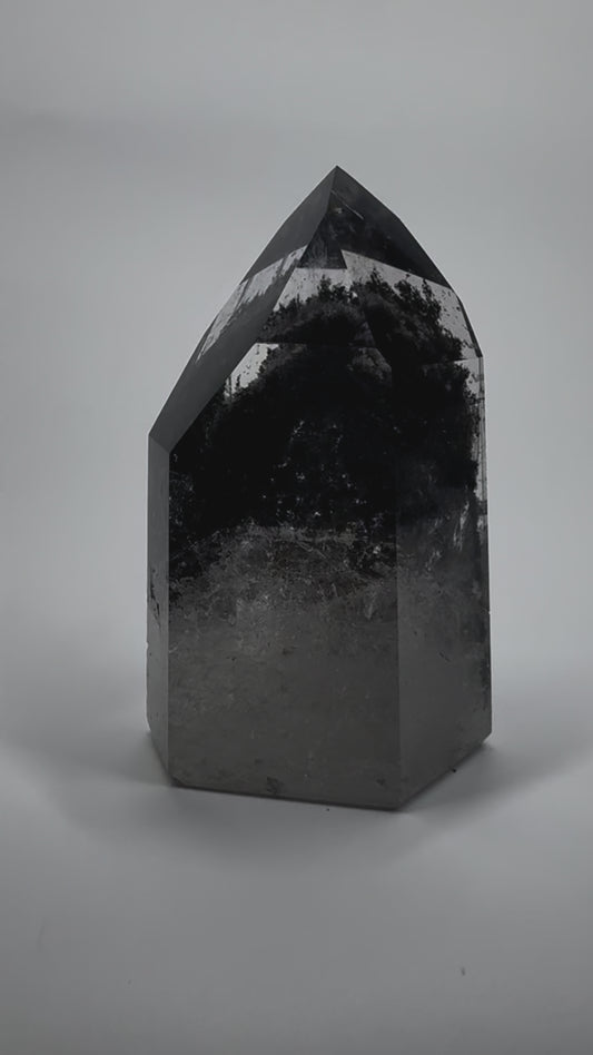 Schwarzer Phantom Quarz Kristall Brasilien extra klar Museumsqualität