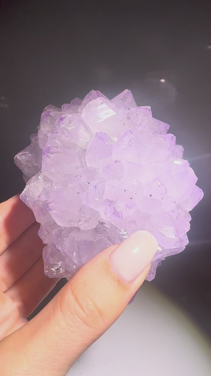 Amethystblüte 10,4 cm Uruguay – Fliederfarben, Premium Stalaktit Kristall