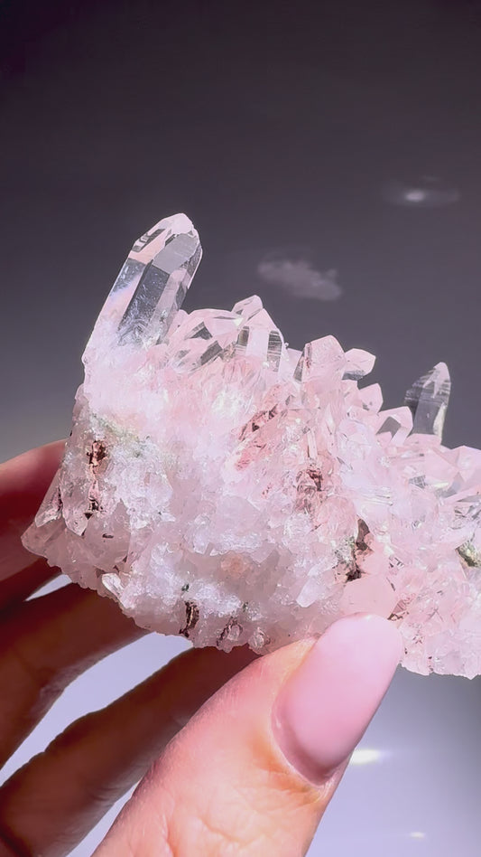Pink Lemurian Cluster 7 cm – Magische Spitzen aus Kolumbien 💖✨