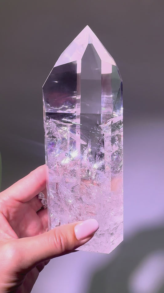 Lemurian Kristallspitze 16.7 cm · 700g – Extra klare Premiumqualität · Bahia
