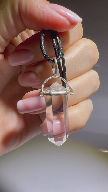 Bergkristall Anhänger 925 Silber – klare Spitze & starker Energie
