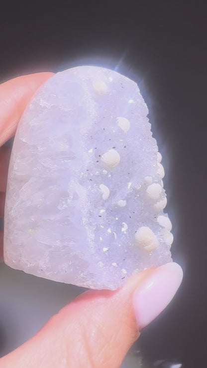 Bezaubernde Achat Druse 6 cm weiss aus Brasilien