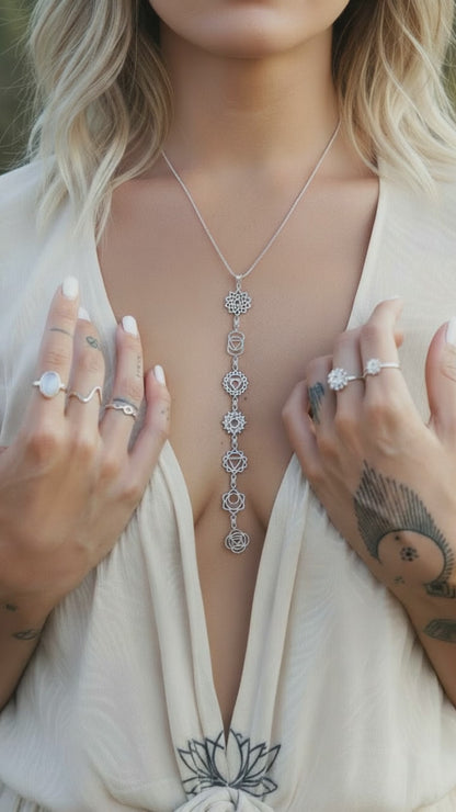 Karma Chakra Kette Edelstahl | 7 Chakren Energie & Balance