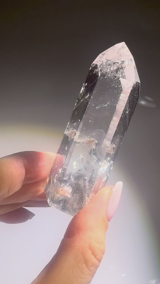 Schwarzer Phantom Bergkristall (sehr klar) 🖤 - 7.2cm, 69g