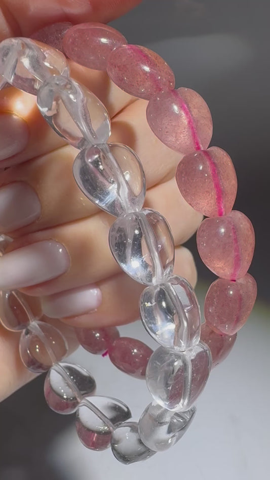 Handgeknüpftes Bergkristall-Herzarmband – Reine Lichtenergie 🤍