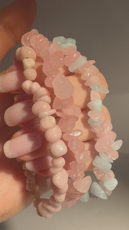 Bezauberndes 3er Edelstein-Armbandset – Morganite, Jade & Rosenquarz ✨💗