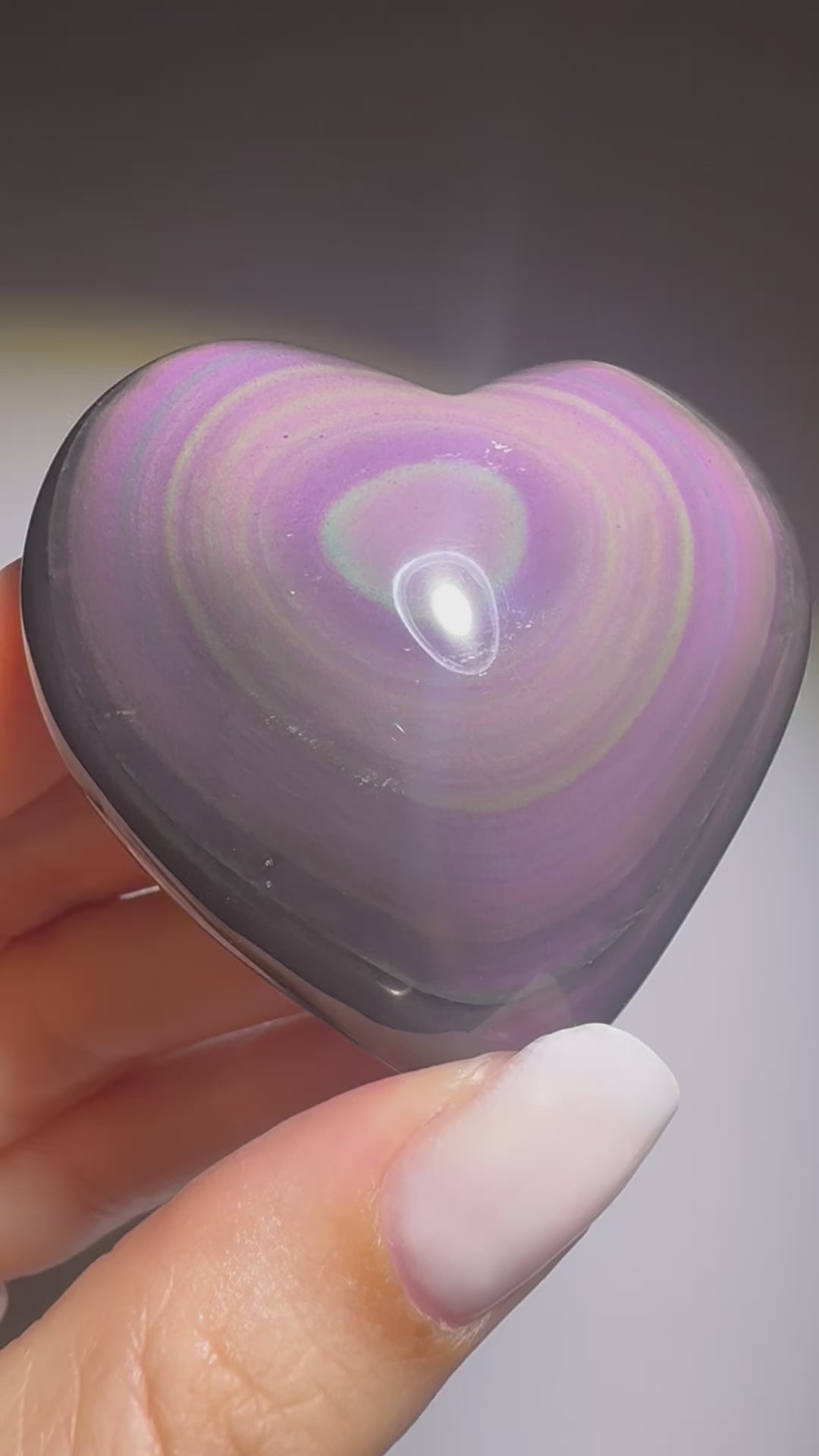 Rainbow Obsidian Herz 
 5.5x5.5 cm – Handmade Unikat aus Mexiko mit pink-lila-grün Farbspiel (Kopie)