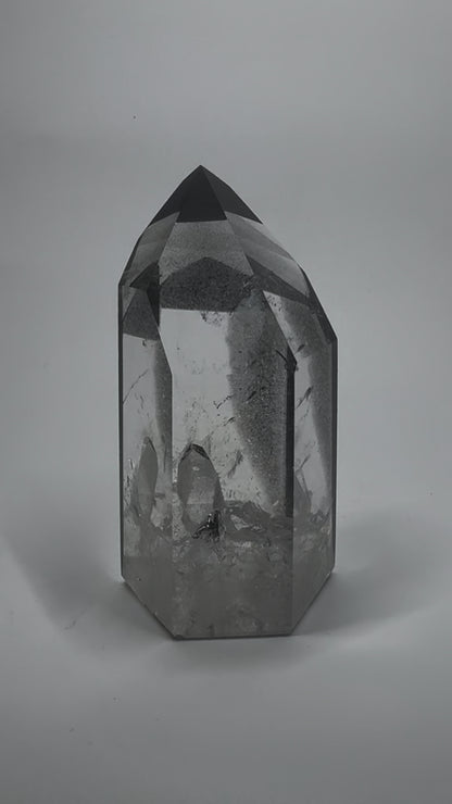 Schwarzer Phantom Quarz Kristall Brasilien extra klar