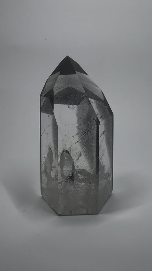 Schwarzer Phantom Quarz Kristall Brasilien extra klar