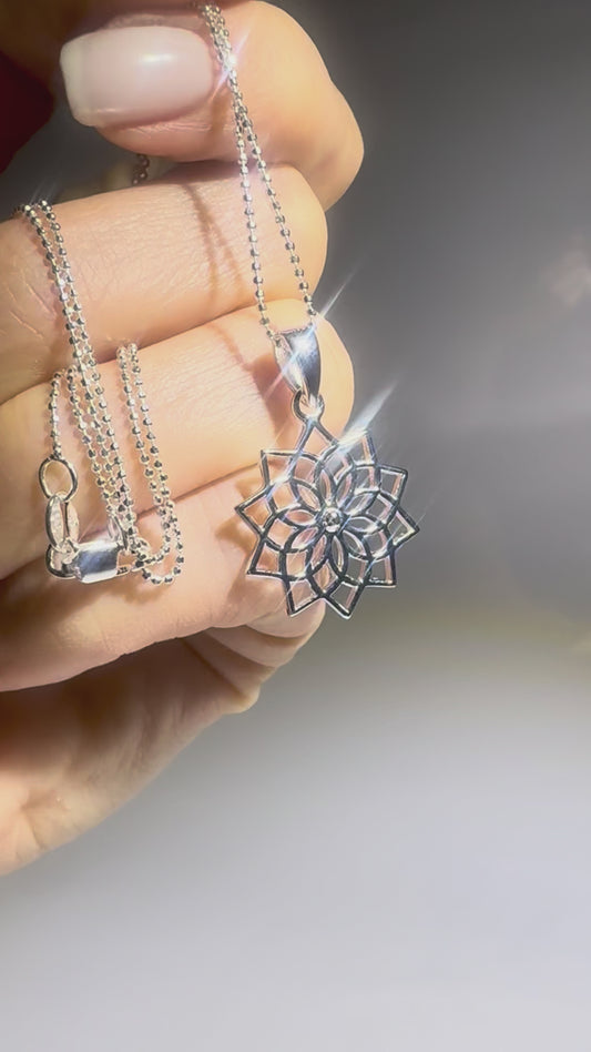 Lotusblüten-Kette 925 Silber – zarte Lotusmandala Halskette 🌸