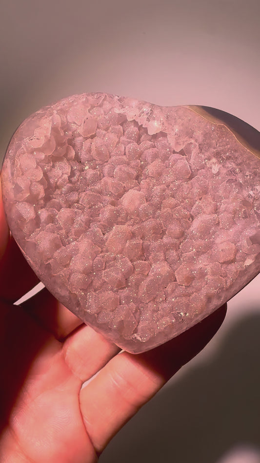 Amethyst Edelstein- & Heilstein-Herz Sugar Doppelkristallisation 8,3 cm