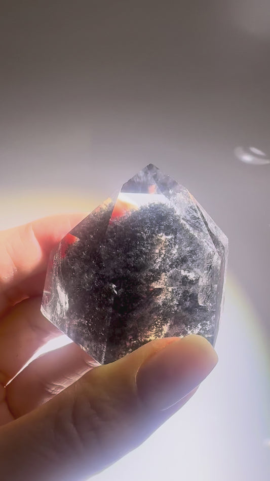 Extrem seltene Phantom Lemurian Spitze (extra klar) 🖤 - 4.3x5cm, 114g