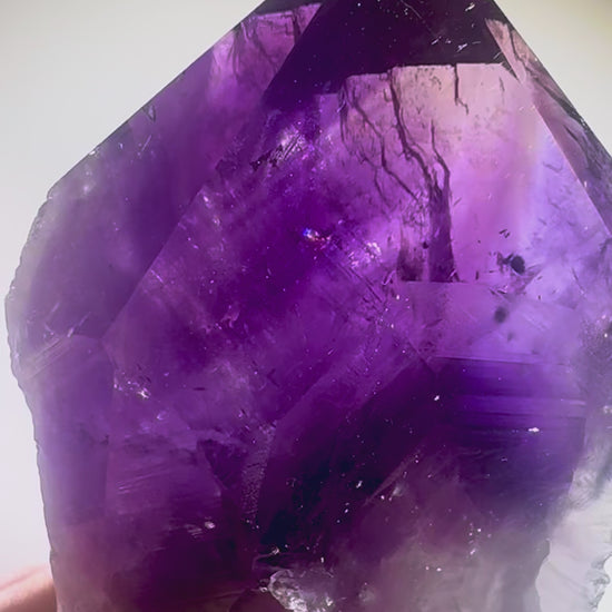 Ametrin Tooth Kristall mit sichtbarem Amethyst, Citrin und Hollandit – einzigartiges Fundstück aus Brasilien