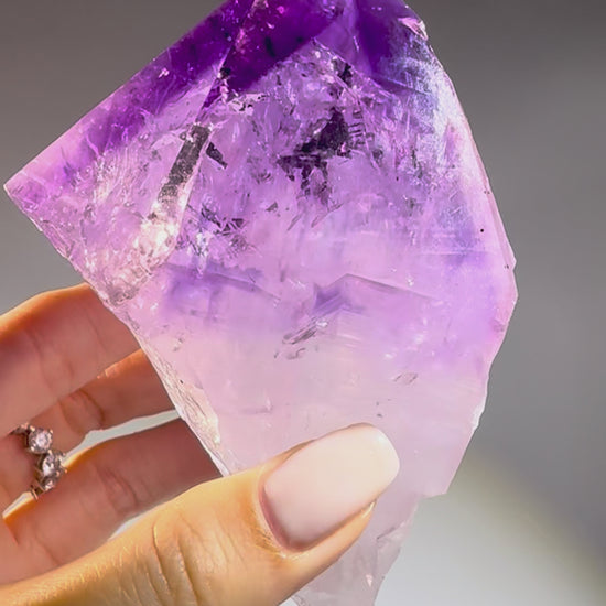 Amethyst Spitze – 11.6 cm Naturspitze aus Brasilien | seltene Amethyst-Zahnspitze
