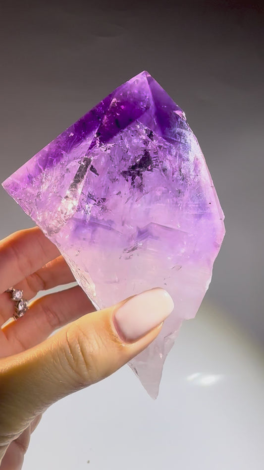 Amethyst Spitze – 11.6 cm Naturspitze aus Brasilien | seltene Amethyst-Zahnspitze