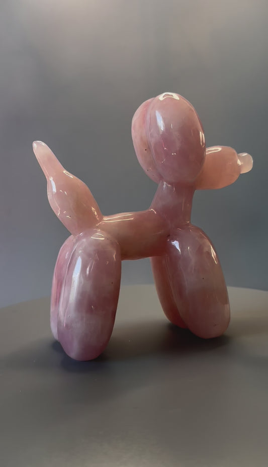 Balloon Dog aus Rosenquarz