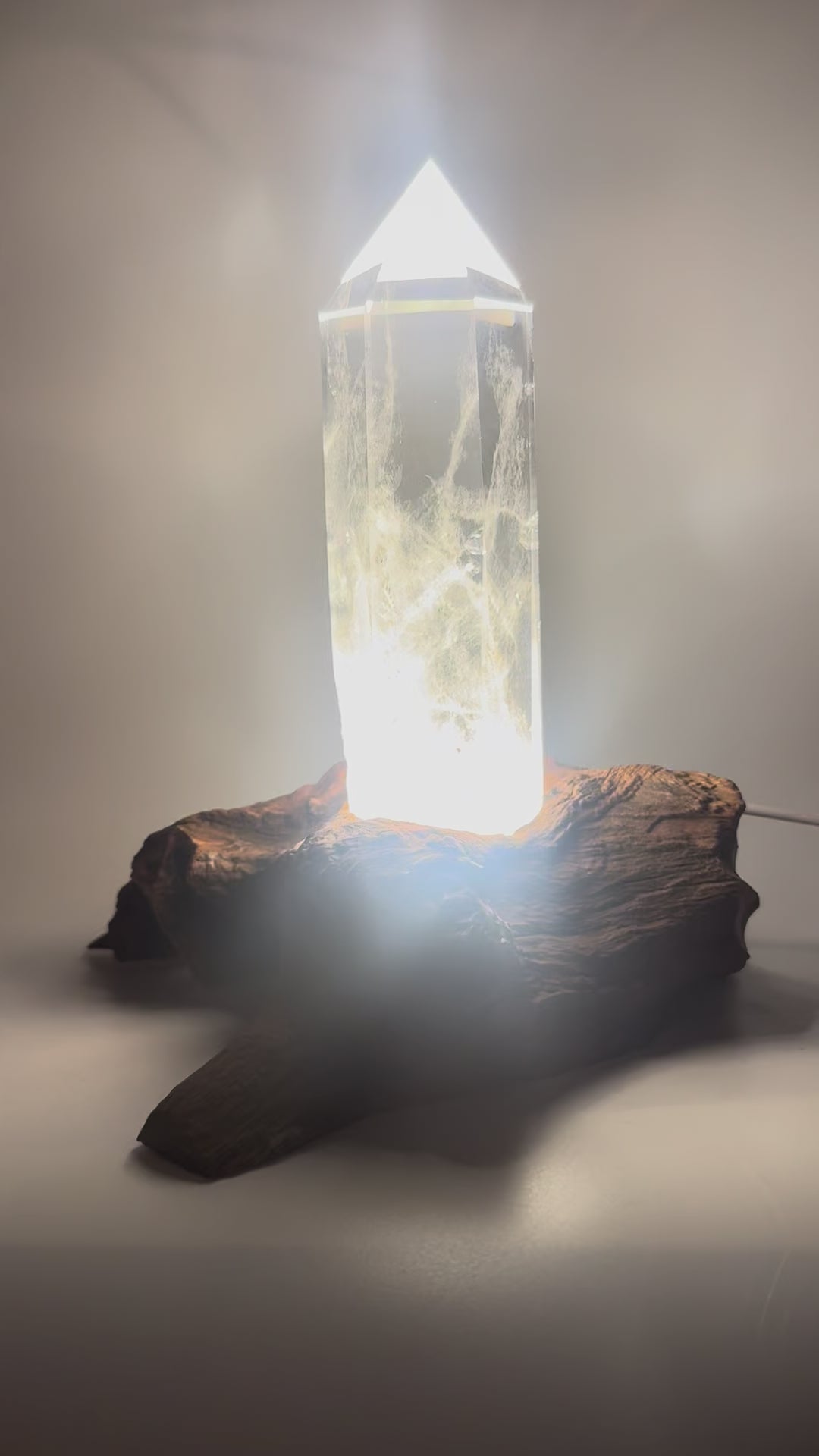 Exklusive Bergkristallspitze mit Licht · Ultraklar · Premiumqualität · 19.5 cm