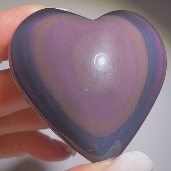 Rainbow Obsidian Herz 4.7x4.7cm – Handmade Unikat aus Mexiko mit pink-lila-grün Farbspiel (Kopie) (Kopie)