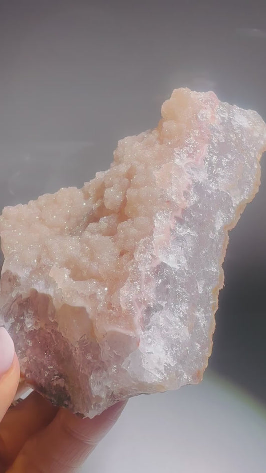 Rosa Rainbow-Amethyst Rohstück –  10.5 cm, ultrafeine Doppelkristallisation