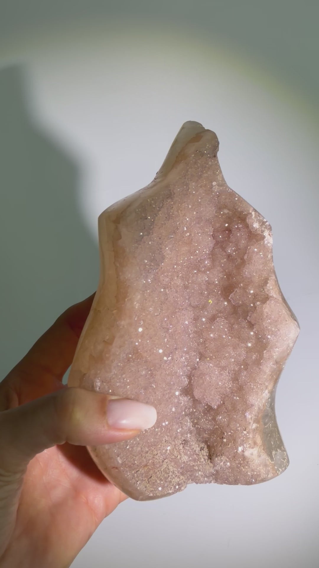 Pink Amethyst Sugar Flamme | Rarer Kristall in Baby Pink
