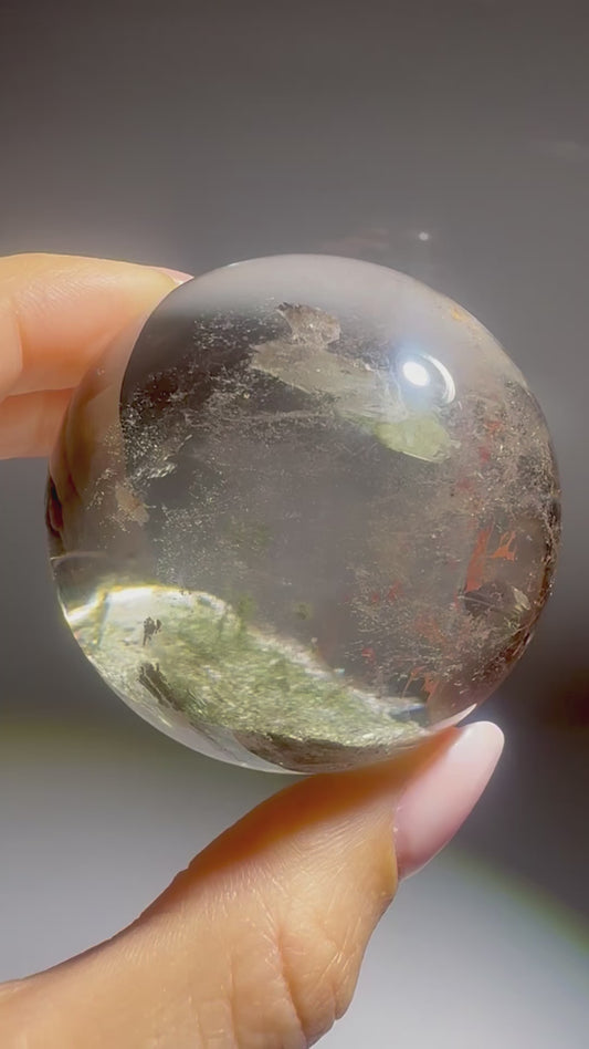 Lodolith Gartenquarz Kugel – 5.1 cm, 198 g 🌿✨