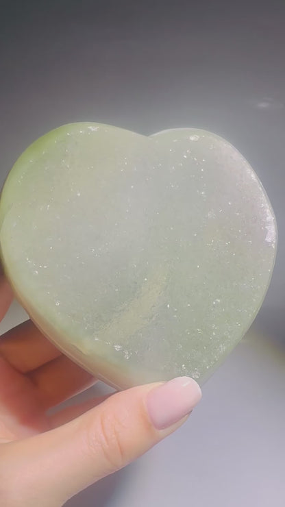 Achat Herz 10.5 cm 532 g Uruguay – Funkelnde Kristalle & Galaxy Effekt
