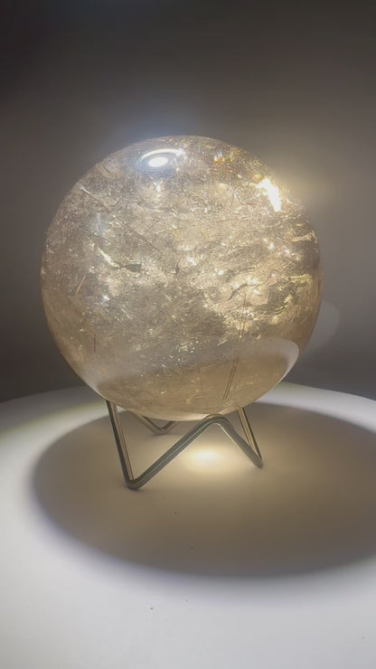 Golden Rutile Kugel 11.2 cm · 2.38 kg – Extra Qualität aus Brasilien