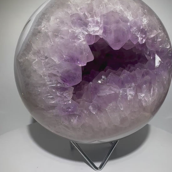 Riesige Amethyst Kugel mit wunderschönem Achat-Banding – 17 cm, 7 kg