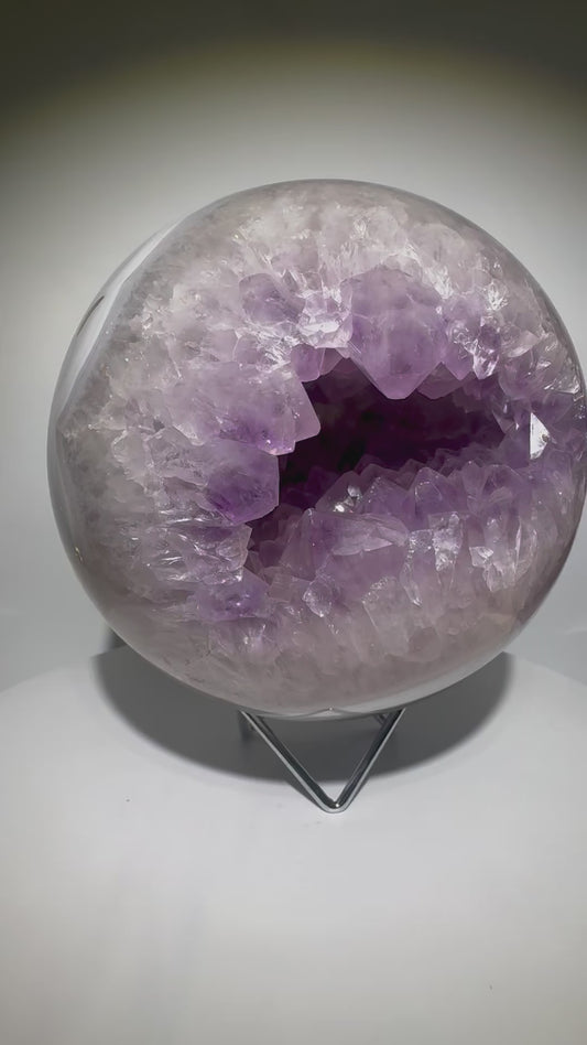 Riesige Amethyst Kugel mit wunderschönem Achat-Banding – 17 cm, 7 kg