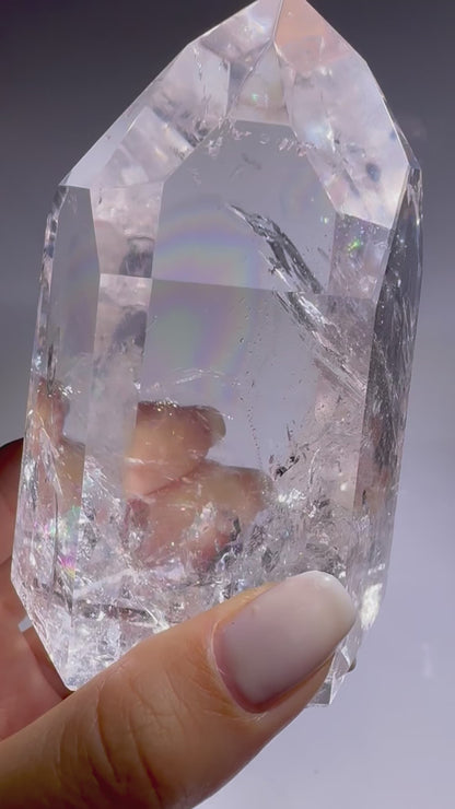 Lemurian Bergkristallspitze 9,7 cm – 460 g 🌈 Extra klare Premiumqualität