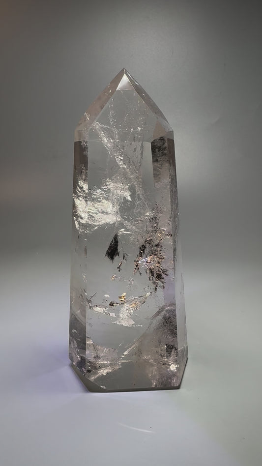 Bergkristall Spitze 15 cm 645 g | extra klarer Quarz aus Brasilien | High-Quality Kristall