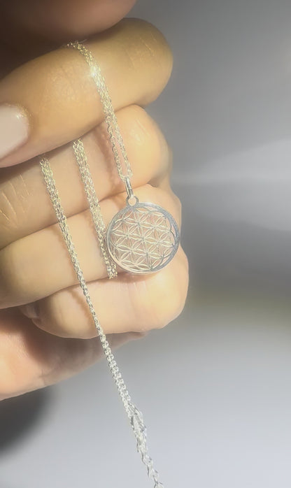 Blume des Lebens Kette 925 Silber | Zartes Schutzsymbol