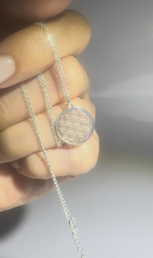 Blume des Lebens Kette 925 Silber | Zartes Schutzsymbol